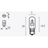 Ampoule T5 12V 1,2W culot W2X4