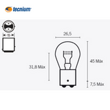 Ampoule S25 12V 21/5W culot BAY15d